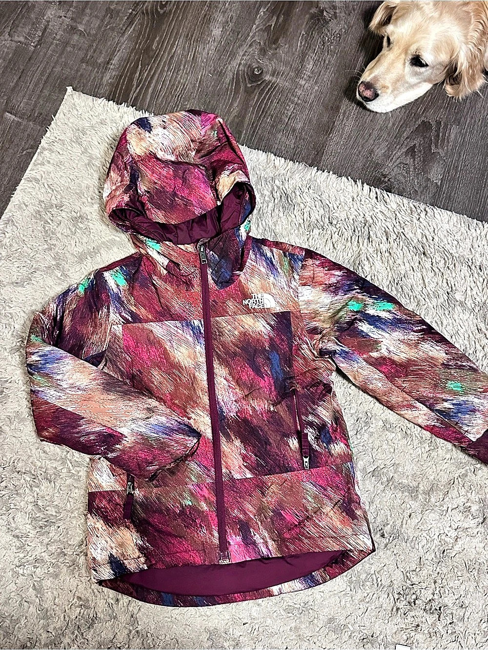 The North Face Kids 6/7 Abstract Winter Jacket in Burgundy-